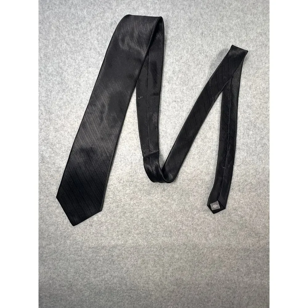 Jones New York Necktie Black Textured Silk Classic Fit
